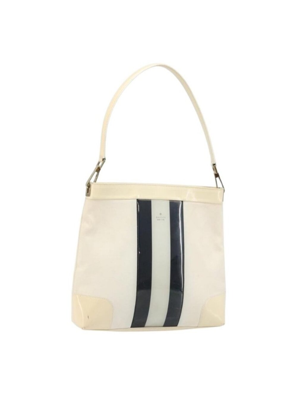 Authentic GUCCI Shoulder Bag Canvas White Gold 001 4231